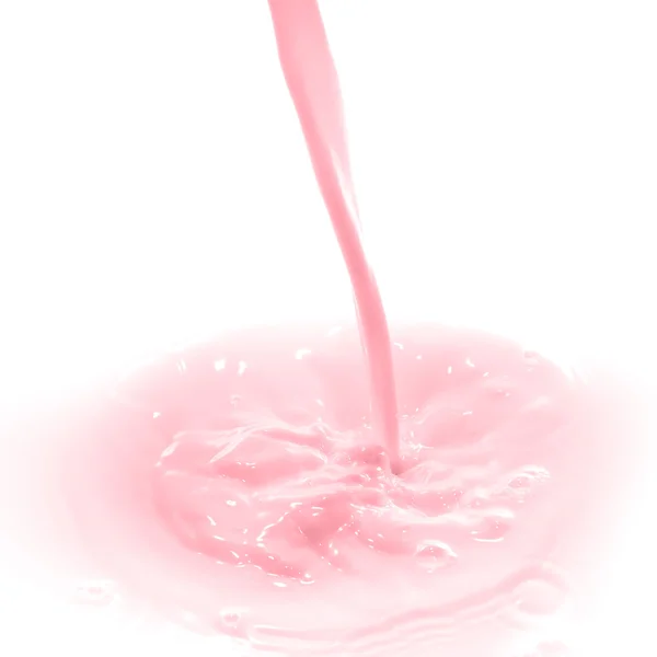 草莓牛奶溅 — 图库照片