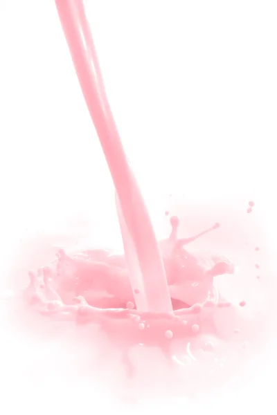 Mleko truskawka splash — Zdjęcie stockowe