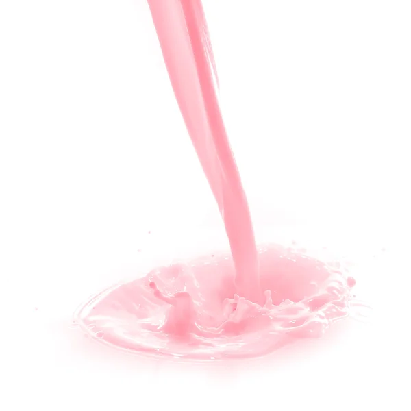 Полуничний молочний сплеск — стокове фото
