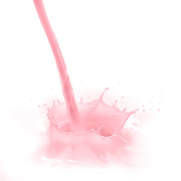 Çilekli süt splash — Stok fotoğraf