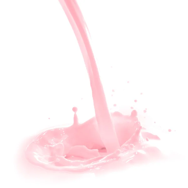 いちごミルク スプラッシュ — ストック写真