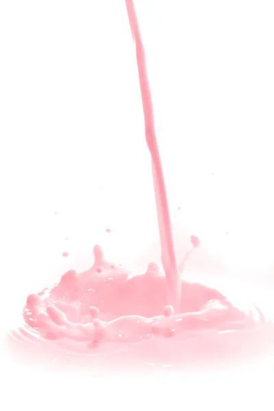 Salpicos de leite de morango — Fotografia de Stock