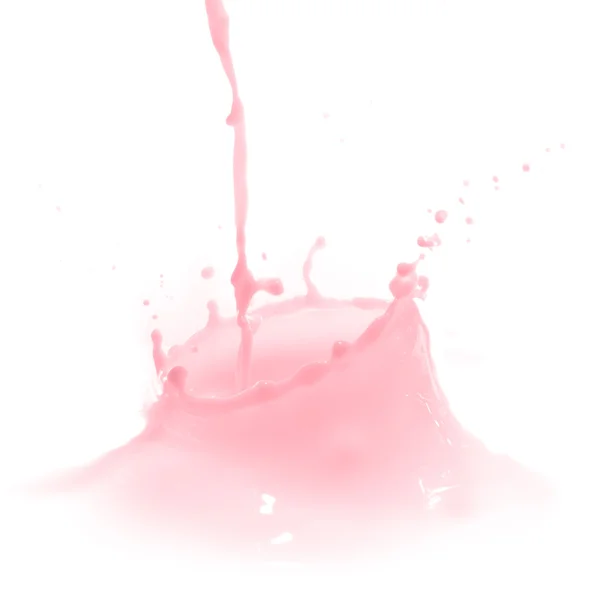 Çilekli süt splash — Stok fotoğraf