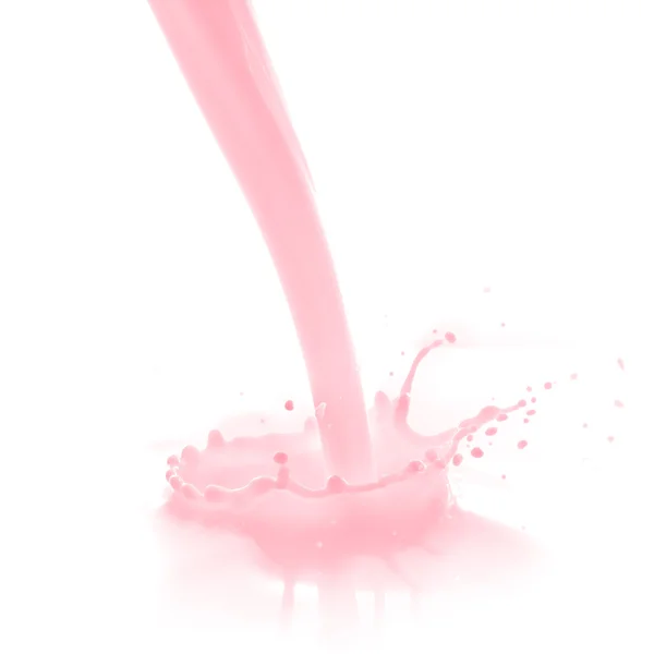 Mleko truskawka splash — Zdjęcie stockowe