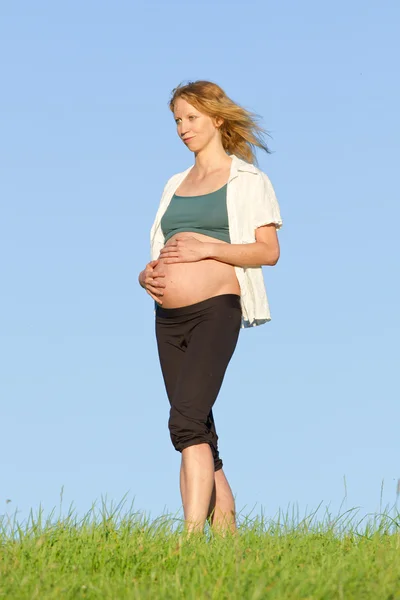मधमाशावर गर्भवती महिला — स्टॉक फोटो, इमेज