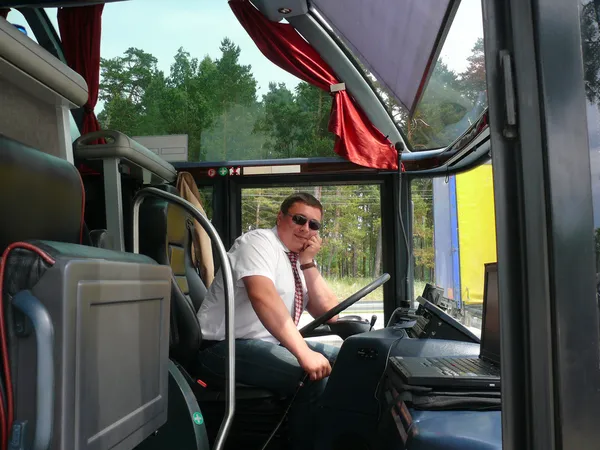 Ovladač autobusu Stock Snímky