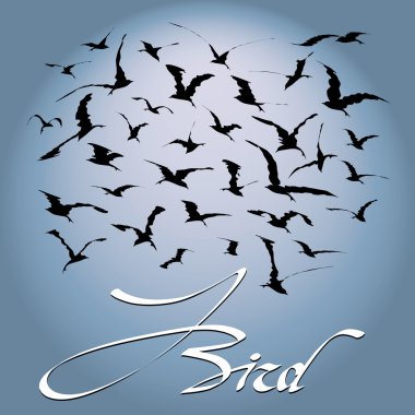 Flock of birds clipart