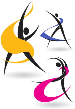 The letters in the form of gymnastic figures clipart