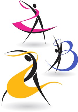 The letters in the form of gymnastic figures clipart