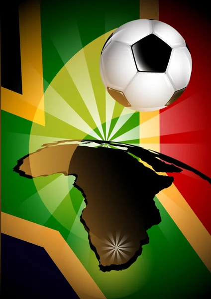 Südafrika Flagge & Fußball Hintergrund — Stockvektor