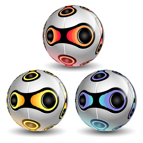 Boules de football colorées — Image vectorielle