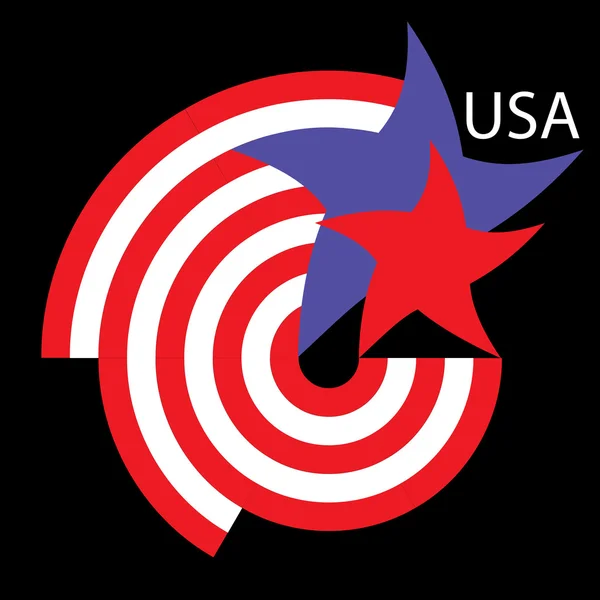 Bandeira americana, projetada usando elementos —  Vetores de Stock