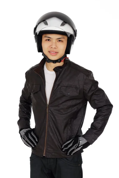 Motorkář s cyklistických zařízení Stock Snímky
