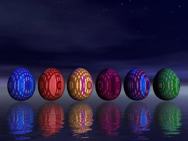 Easter eggs by night — Stock Photo, Image