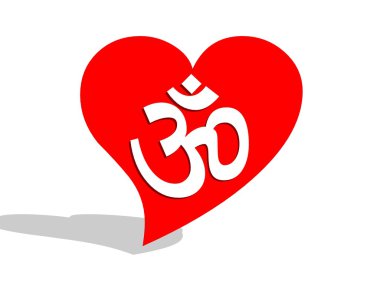 Aum / om in a heart clipart