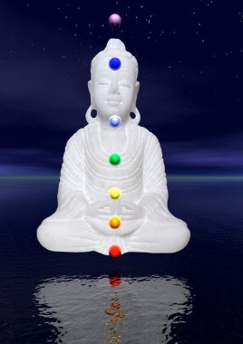 Buddha and chakras clipart