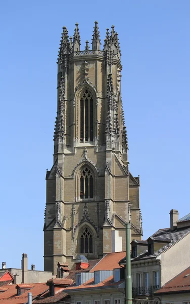 Catedral de Saint-Nicolas, Friburgo, Suíça — Fotografia de Stock