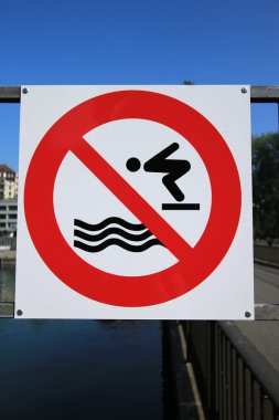 Sign - no diving clipart