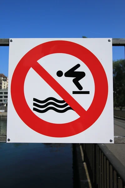 Sign - no diving — Stock Photo, Image