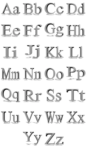 Times New Roman grey alphabet — Stock Photo, Image