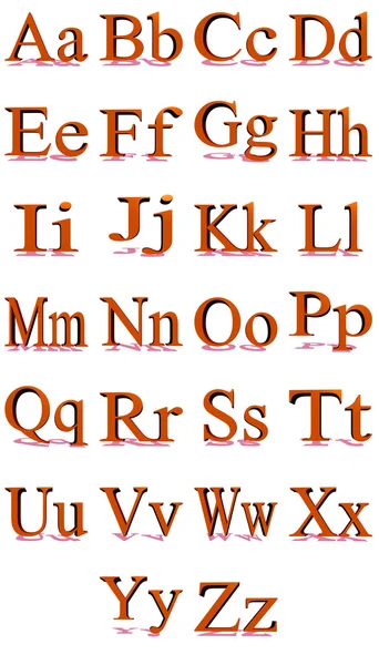 Times New Roman red alphabet — Stock Photo, Image