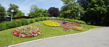 Famous flower clock, Geneva, clipart