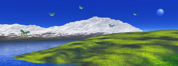 Huzurlu dağ manzarası — Stok fotoğraf