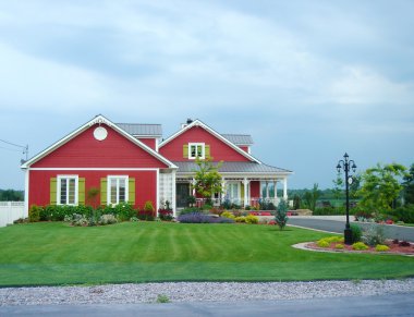 Red houses clipart