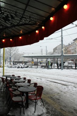 stadinda yer kış, geneva, İsviçre