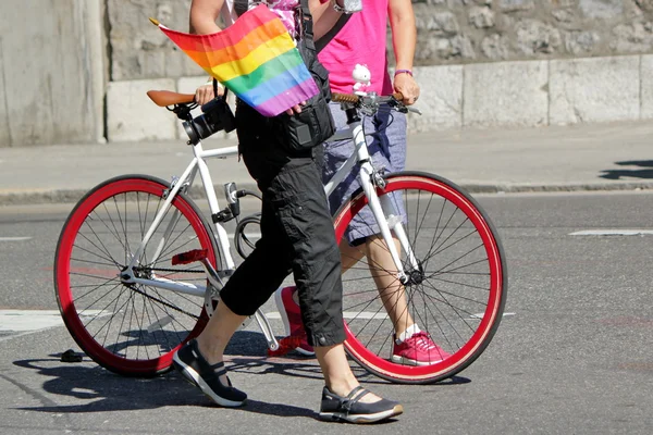 Gaypride and bicycle — Stock Photo, Image