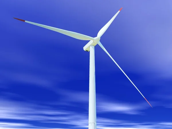 Ветряная турбина в небе — стоковое фото