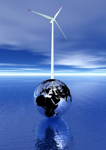 地球上の風力タービン — ストック写真