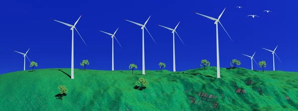 Éoliennes dans la nature — Photo