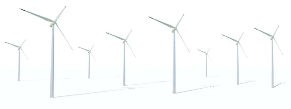 Turbinas eólicas en fondo blanco —  Fotos de Stock