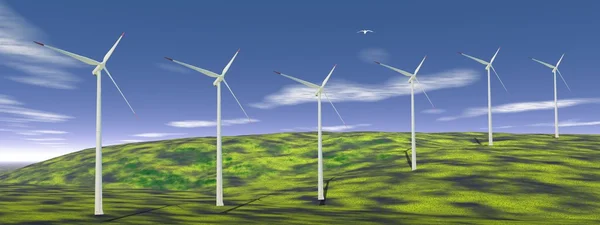 Windturbines in de natuur — Stockfoto