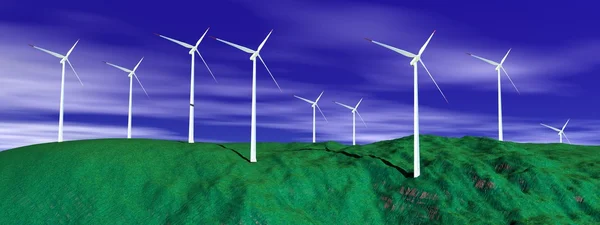 Ветряные турбины в природе — стоковое фото