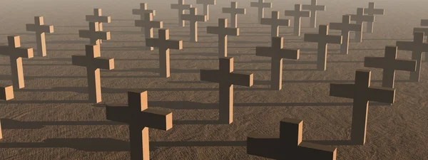 Crosses by sunset — Stock Photo, Image