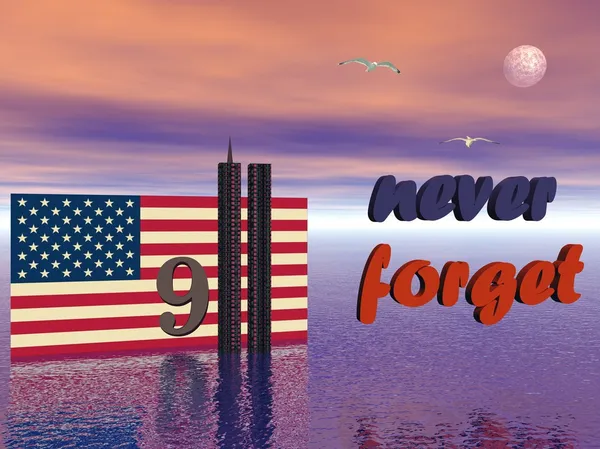 9-11 glömma aldrig — Stockfoto