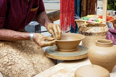 Potter's tekerlek Potter çalışır