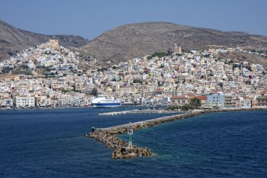 Ermopouli and Ano Syro,Syros island, Greece clipart