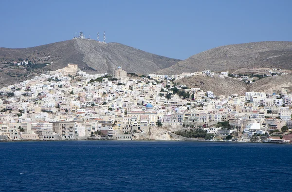 Ermopouli 및 ano syro, 시 로스 섬, 그리스 — 스톡 사진