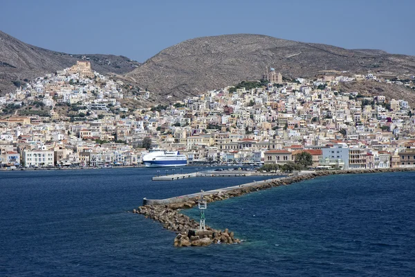 Ermopouli i ano syro, Wyspy syros, Grecja — Zdjęcie stockowe