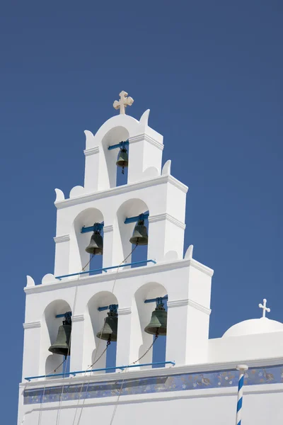Zvonice v santorini, Řecko. — Stock fotografie