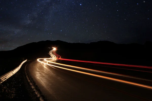 Tijd lapse beeld van de nacht sterren — Stockfoto