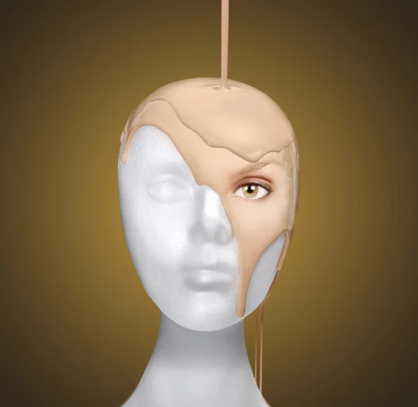 stock image Concept of Pouring a Face Onto a Mannequin Head