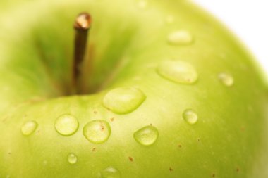 Fresh green apple macro photo clipart