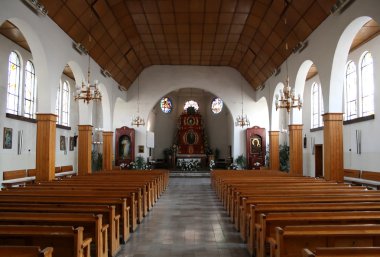 Interior of a church in bright tones clipart