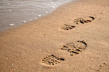 Footprints on the sand clipart