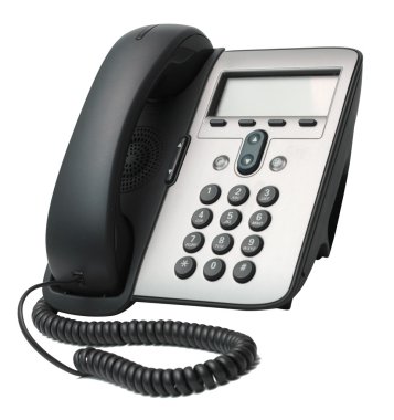 Beyaz arka plan üzerinde izole VoIP telefon