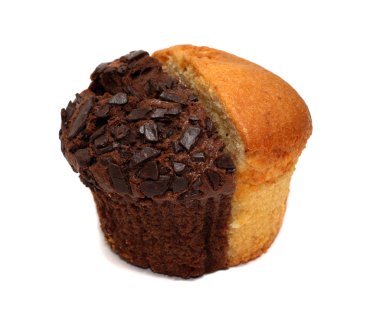 iki muffin parça üzerinde beyaz izole